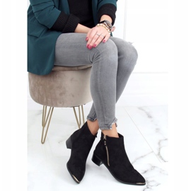 Boots daim noir amande bout 88168-1 Noir le noir 3