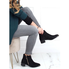 Boots daim noir amande bout 88168-1 Noir 1