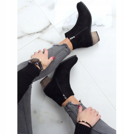 Noir CM-8M2-1 Bottines noires à talons bas le noir 2