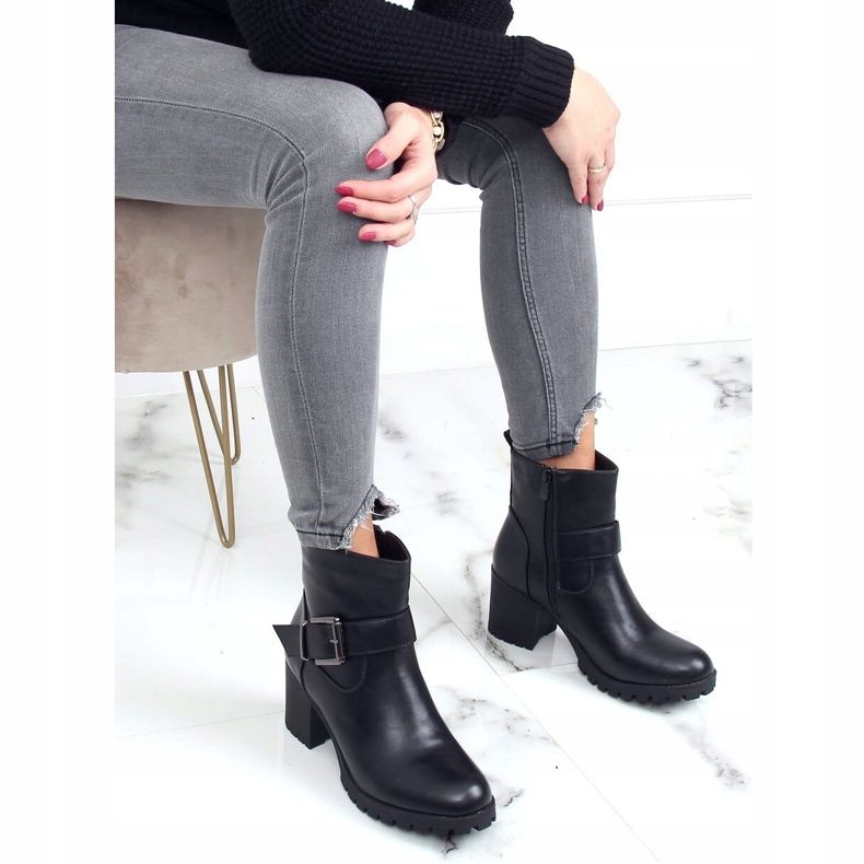 Bottines à talons noires 7956-GA Noir 1