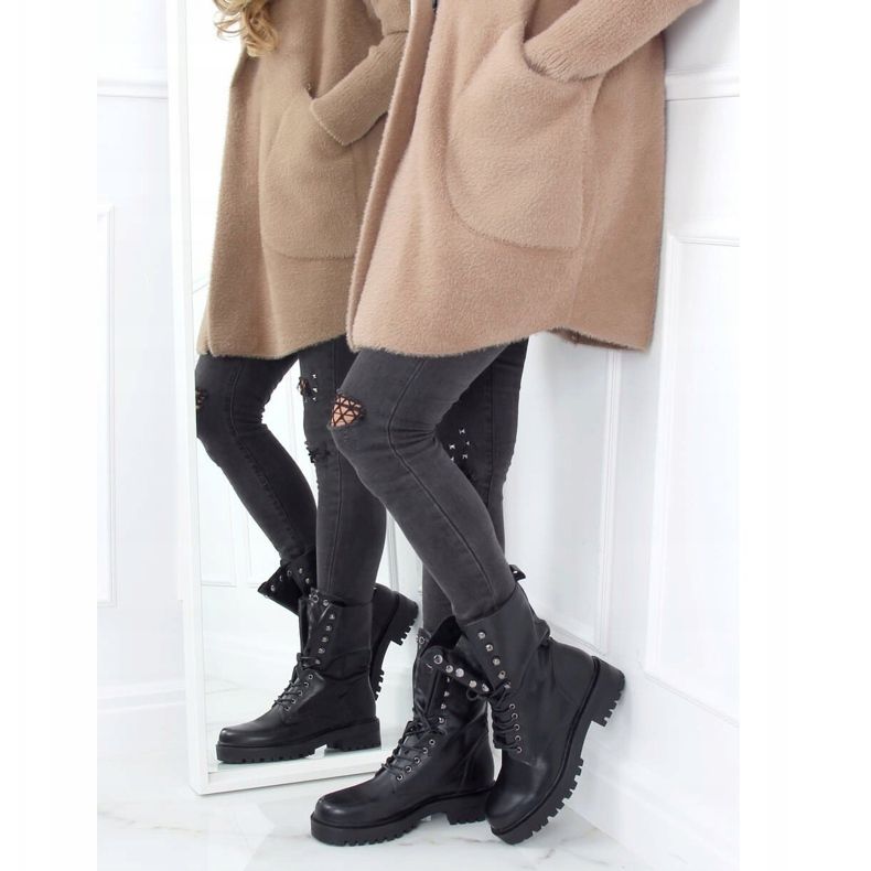 Bottines militaires noires à lacets NC1092 Noir le noir 2