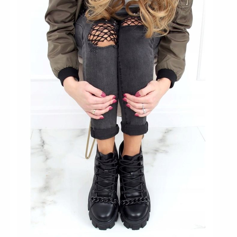 Bottines noires à semelles hautes NC1106 Noir le noir 2