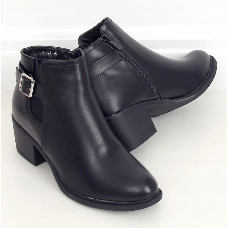 Bottines noires à talons J101 Noir 2