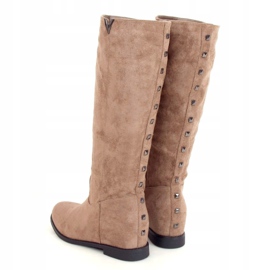 Boots sur un coin caché beige ST-11P Kaki 3