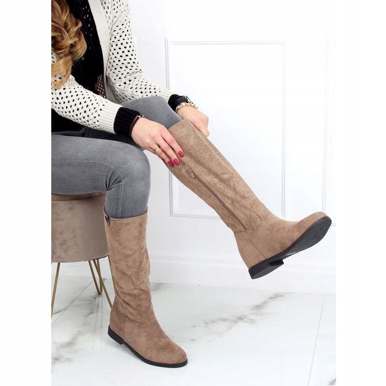 Boots sur un coin caché beige ST-11P Kaki 1