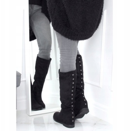 Bottines noires sur talon compensé caché ST-11P Noir le noir 2