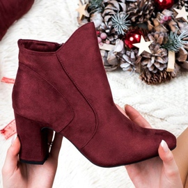 Kylie Bottines en daim élégantes rouge 5