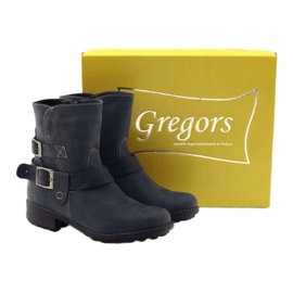 Bottes d'hiver en cuir femme Gregors 544, bleu marine 4 Bottes d'hiver en cuir femme Gregors 544, bleu marine 4