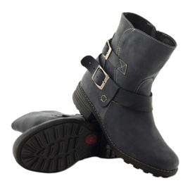 Bottes d'hiver en cuir femme Gregors 544, bleu marine 3 Bottes d'hiver en cuir femme Gregors 544, bleu marine 3
