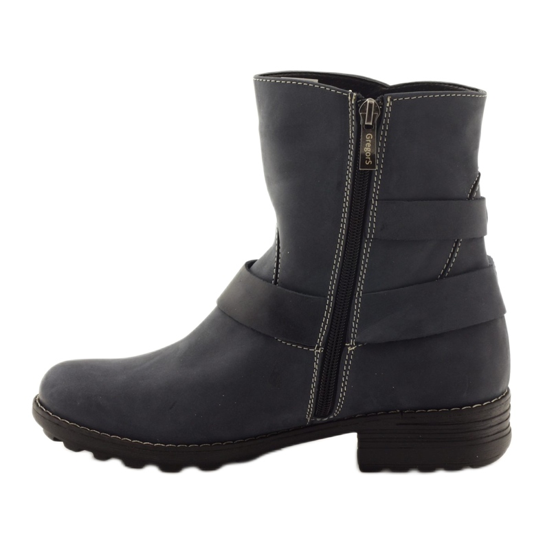 Bottes d'hiver en cuir femme Gregors 544, bleu marine 2 Bottes d'hiver en cuir femme Gregors 544, bleu marine 2