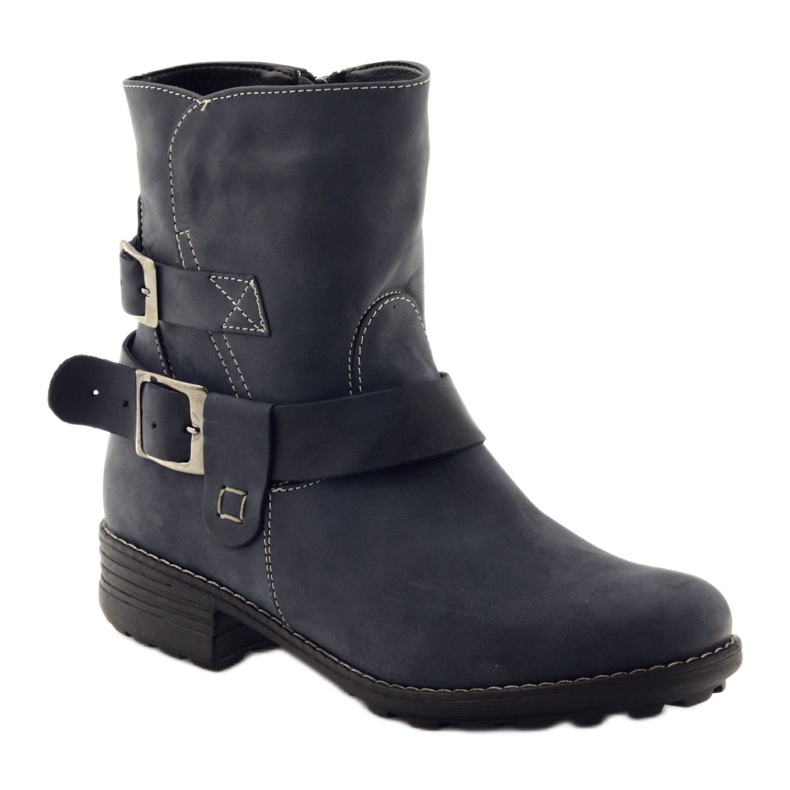 Bottes d'hiver en cuir femme Gregors 544, bleu marine 1 Bottes d'hiver en cuir femme Gregors 544, bleu marine 1
