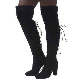 Bottes en daim sur une barre 15135-67 Noir le noir 1