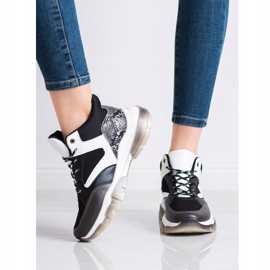 SHELOVET Baskets décontractées blanche le noir gris 2