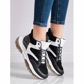 SHELOVET Baskets décontractées blanche le noir gris 1