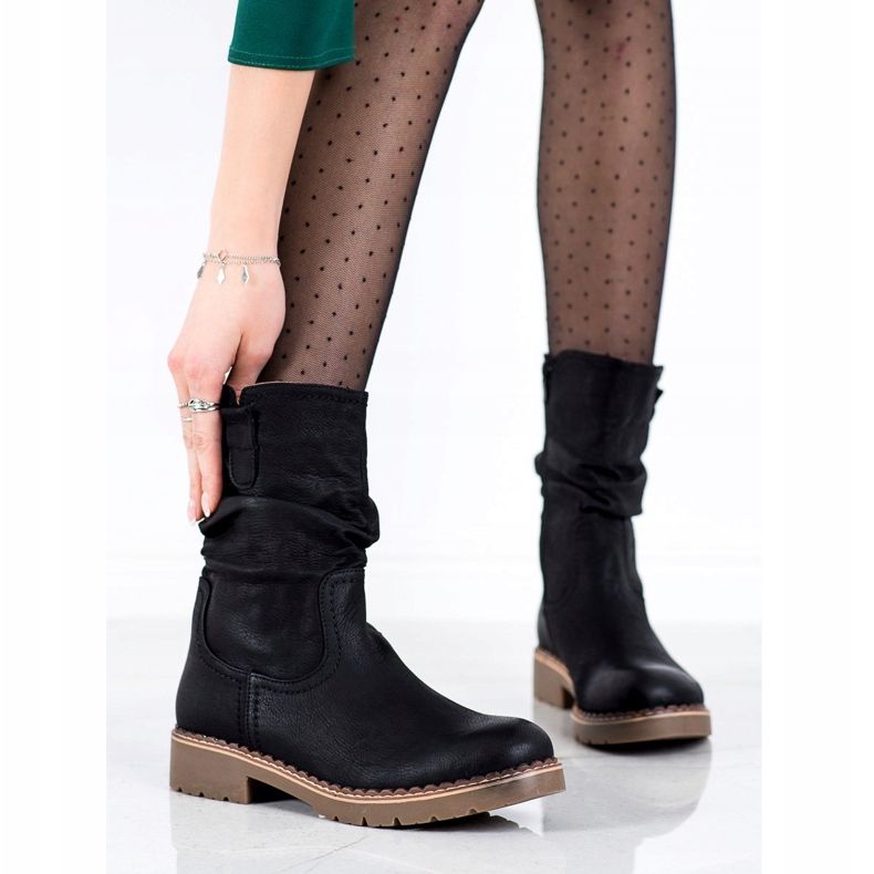 Super Mode Bottes à tiges à volants le noir 2