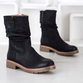 Super Mode Bottes à tiges à volants le noir 3
