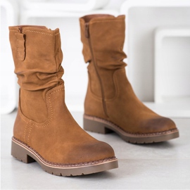 Super Mode Bottes à tiges à volants brun 3