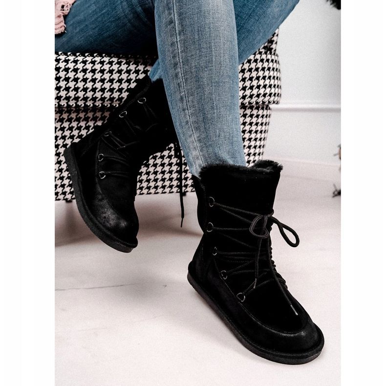 HAN Bottes De Neige Femme Avec Fourrure Noir Ilana 2