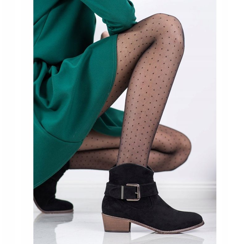 SHELOVET Bottes élégantes avec boucle le noir 1 SHELOVET Bottes élégantes avec boucle le noir 1