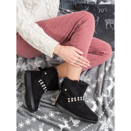 Queentina Mukluki noir avec perles 2