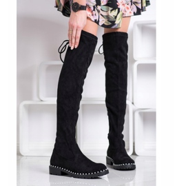 SHELOVET Cuissardes avec perles le noir 2