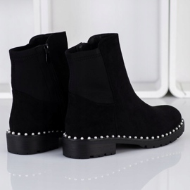 Bestelle Bottines En Daim Avec Perles noir 1