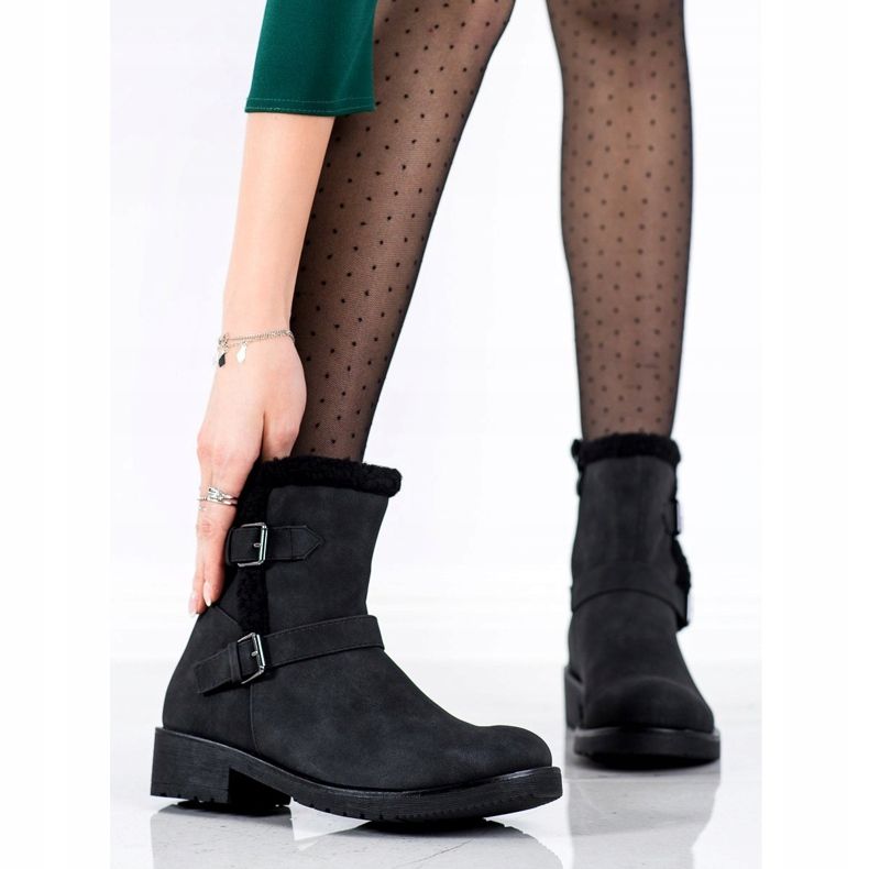 Cm Paris Bottes noires à boucles le noir 2