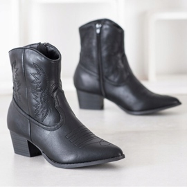 SHELOVET Bottes de cowboy avec un motif noir 1
