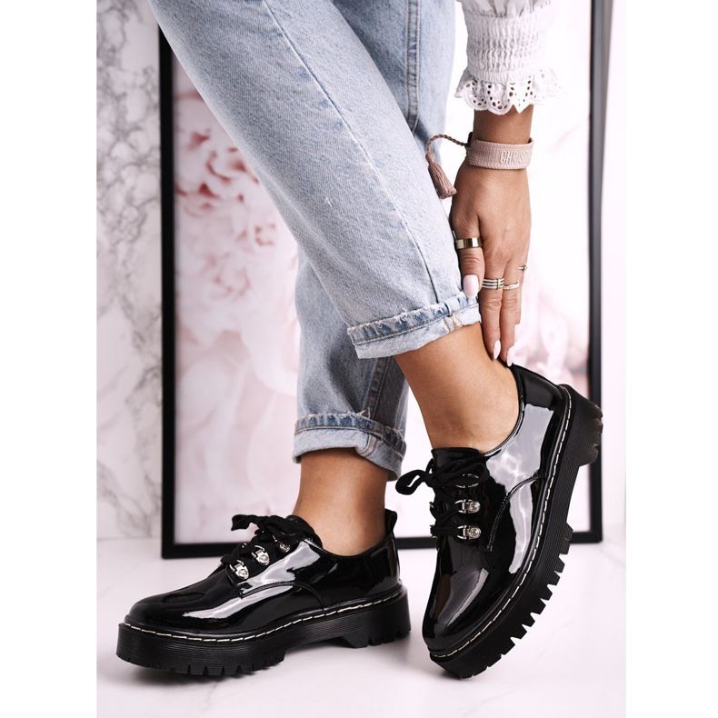 S.Barski Chaussures Richelieu Femme Sur La Plateforme S. Barski HX15 Laqué Noir le noir 2 S.Barski Chaussures Richelieu Femme Sur La Plateforme S. Barski HX15 Laqué Noir le noir 2