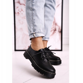 Chaussures Oxford classiques pour femmes sur la plate-forme noire S.Barski HX62 1