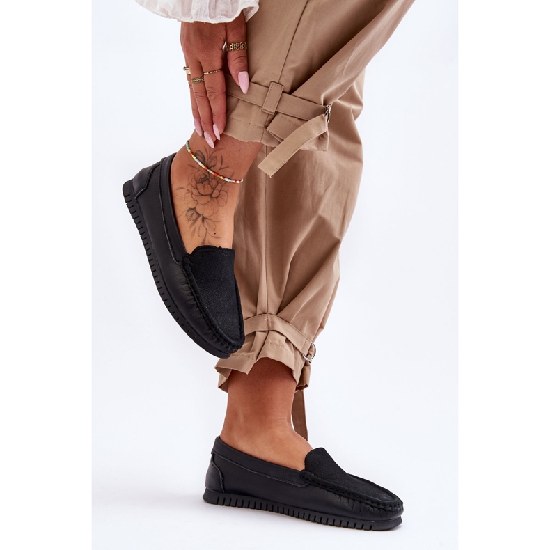 Mocassins Classiques Femme En Cuir S.Barski LR97630 Noir le noir 1