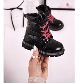 Bottes pour enfants réchauffées avec de la fourrure avec matelassage Pinkie noir le noir 2