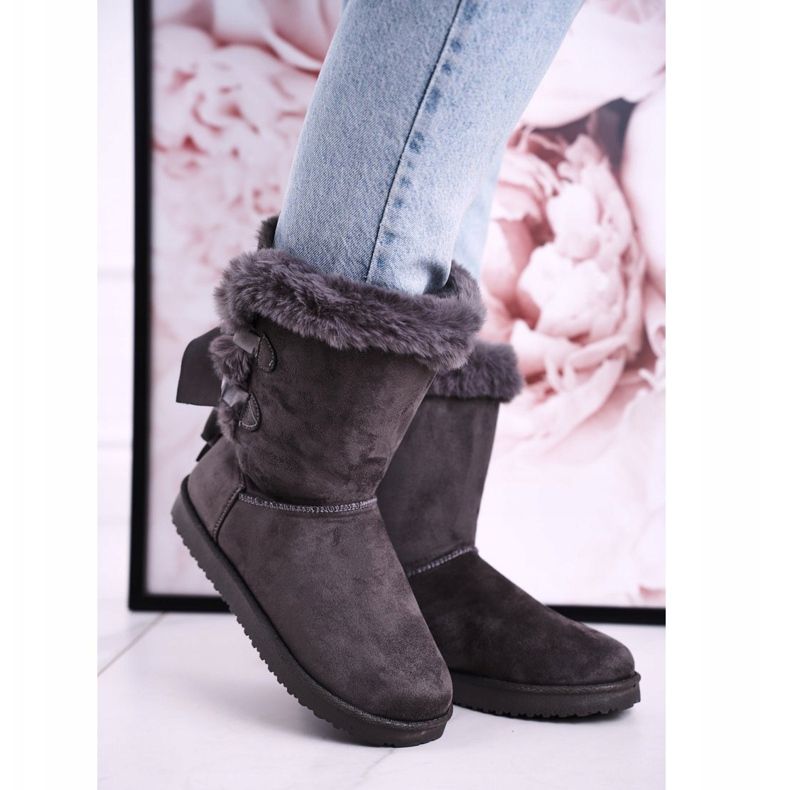 Bottes de neige pour femmes avec une fourrure doublée de fourrure Gris Kaylee 2