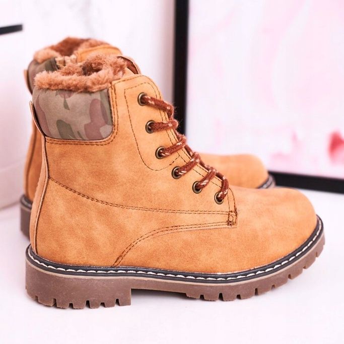 Apawwa Bottes Enfant Trappeurs Chauffées Avec Fourrure Camel London beige brun 1