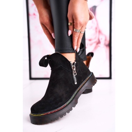 Bottines Chelsea Femme Avec Coutures Colorées En Daim Noir Addison le noir 3