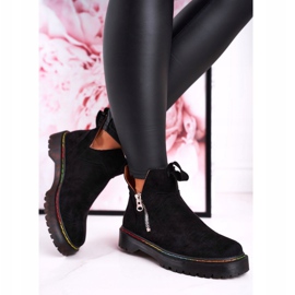Bottines Chelsea Femme Avec Coutures Colorées En Daim Noir Addison le noir 4
