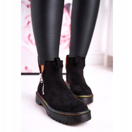 Bottines Chelsea Femme Avec Coutures Colorées En Daim Noir Addison le noir 5