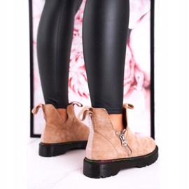 Bottines Chelsea Femme Avec Coutures Colorées En Daim Beige Addison 1