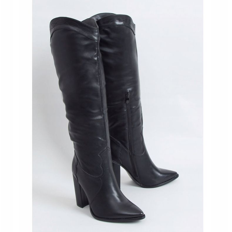 Bottes avec un accent cowboy noir RB81P Noir 1