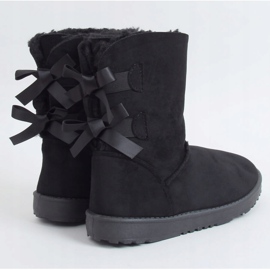 Bottes de neige avec nœuds noirs B195-1 Black le noir 1 Bottes de neige avec nœuds noirs B195-1 Black le noir 1