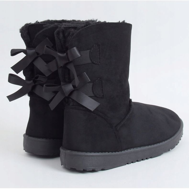 Bottes de neige avec nœuds noirs B195-1 Black le noir 1 Bottes de neige avec nœuds noirs B195-1 Black le noir 1
