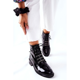 D&A Bottes Chaudes Classiques Femme Laquées Noir Réflexion le noir 2