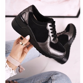 S.Barski Baskets Compensées En Cuir Femme Noir Roxette le noir 5