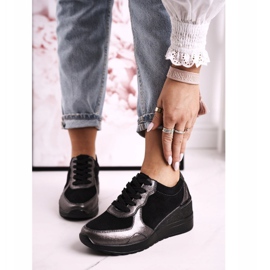 S.Barski Baskets Compensées En Cuir Femme Noir Roxette le noir 2