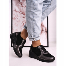 S.Barski Baskets Compensées En Cuir Femme Noir Roxette le noir 3