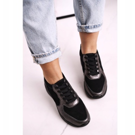 S.Barski Baskets Compensées En Cuir Femme Noir Roxette le noir 4