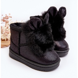 Bottes De Neige Enfant Noires Avec Fourrure Avec Scuffles le noir 2 Bottes De Neige Enfant Noires Avec Fourrure Avec Scuffles le noir 2