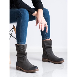 Super Mode Bottes à tiges à volants gris 3