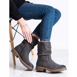 Super Mode Bottes à tiges à volants gris 4