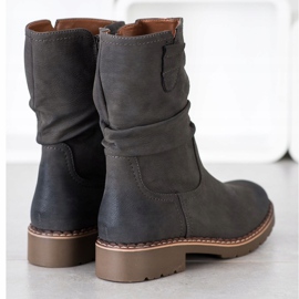 Super Mode Bottes à tiges à volants gris 2
